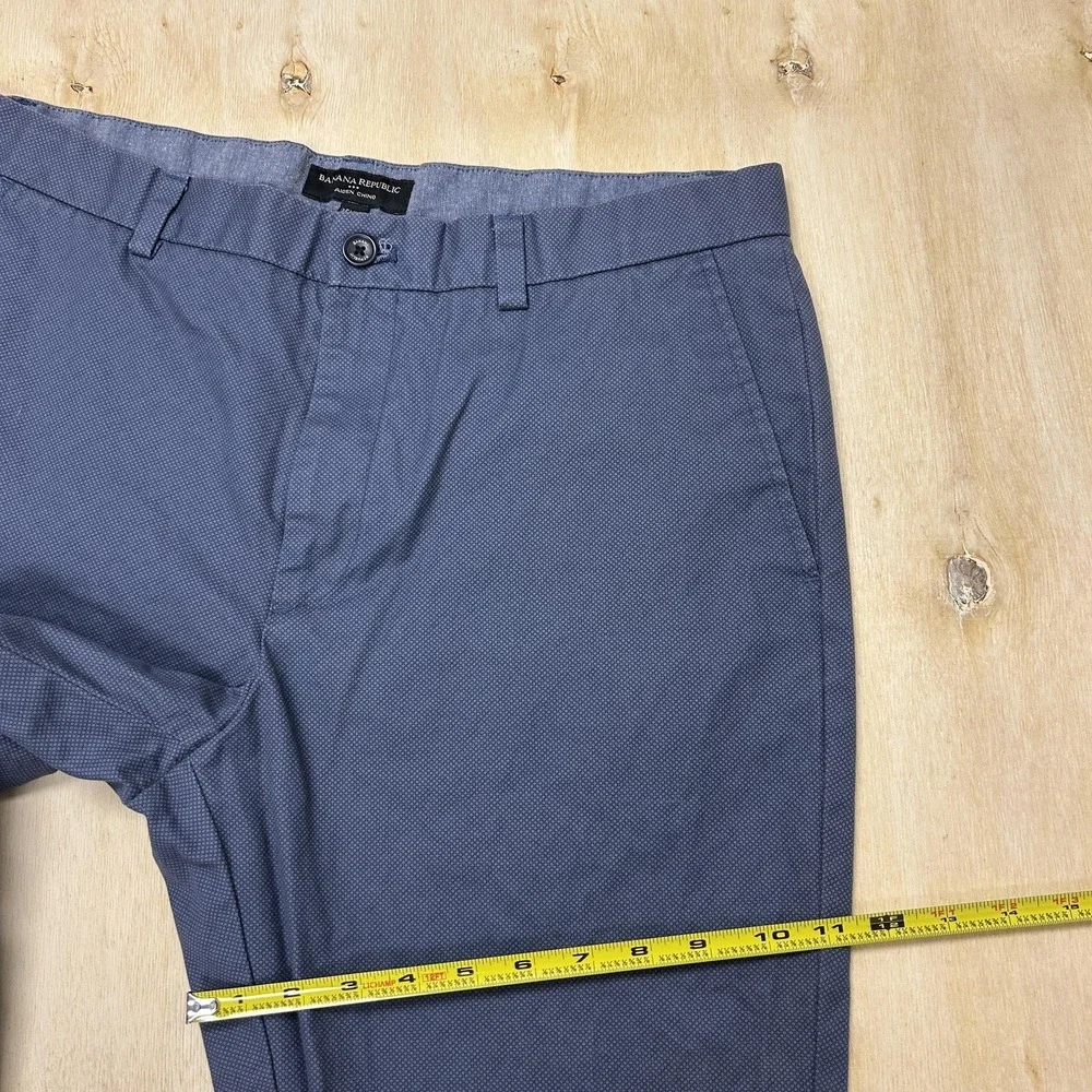 Banana Republic Aiden Chino Pants Mens 35x30 Blue Geometric Regular Fit